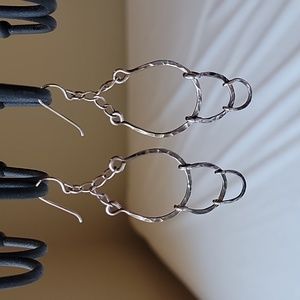 Sterling silver hammered Lucky Brand boho dangle earrings